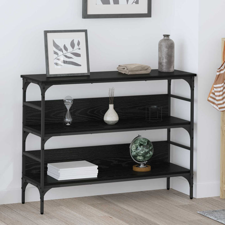 Konsolbord Svart Ek 100 X 32 X 75 Cm Konstruerat Trä