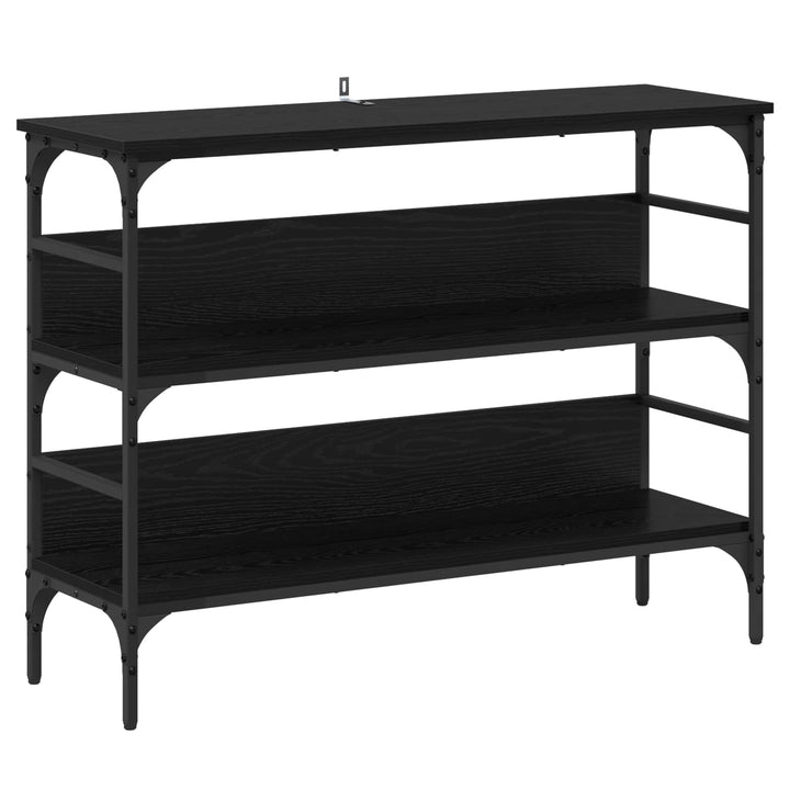 Konsolbord Svart Ek 100 X 32 X 75 Cm Konstruerat Trä