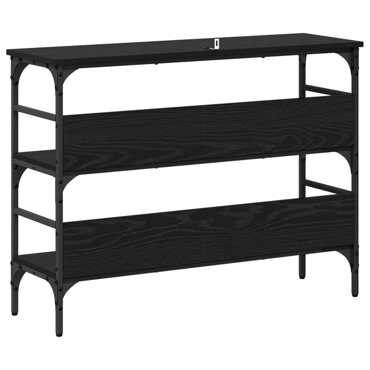 Konsolbord Svart Ek 100 X 32 X 75 Cm Konstruerat Trä