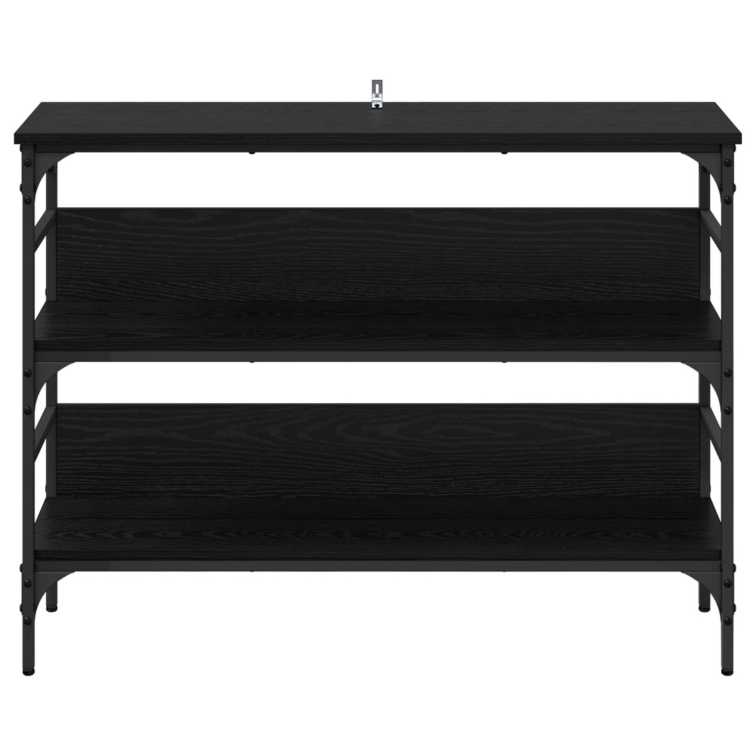 Konsolbord Med Hylla Svart Ek 100 X 32 X 75 Cm Konstruerat Trä