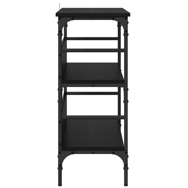 Konsolbord Svart Ek 100 X 32 X 75 Cm Konstruerat Trä