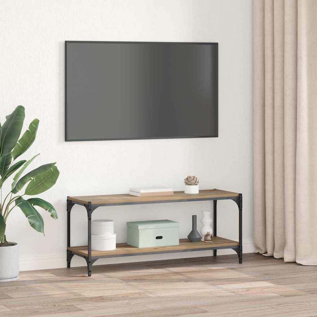 Tv-Skåp Artisan Ek 100X33X41Cm Konstruerat Trä Och Järn