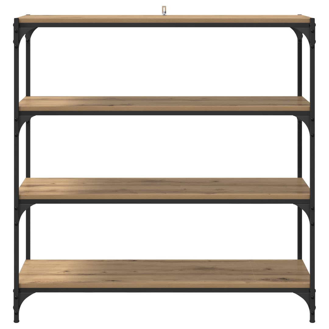Bokskåp 3 Nivåer 100 X 33 X 100 Cm Konstruerat Trä Och Järn
