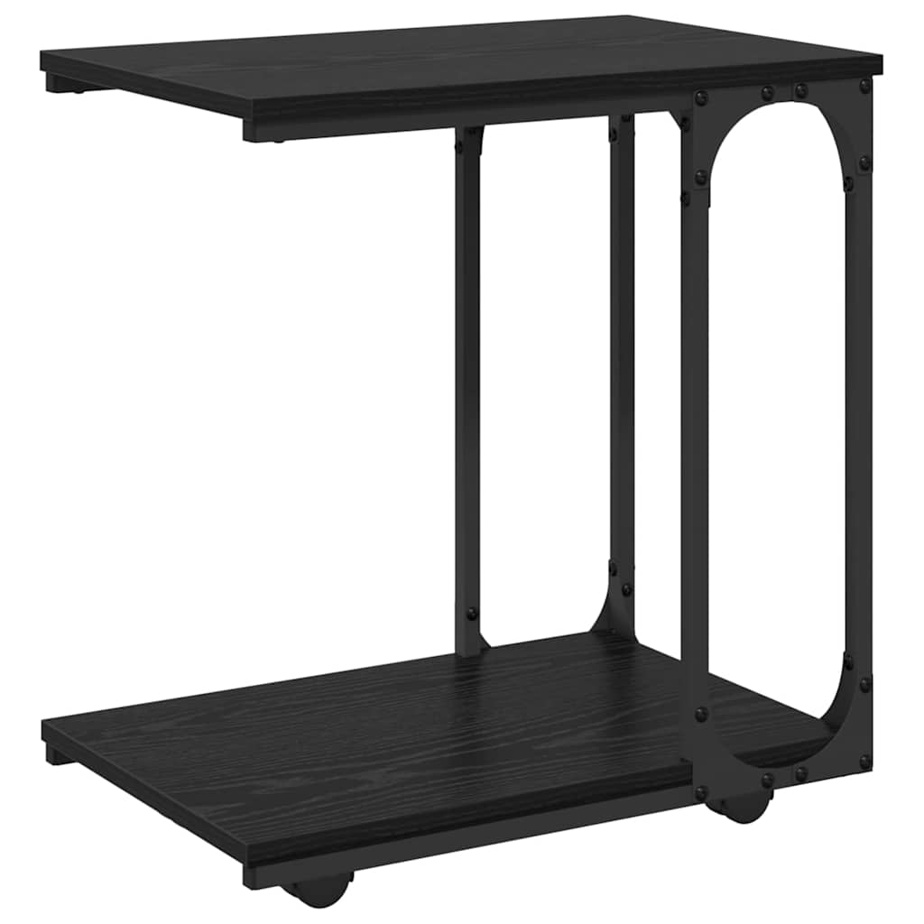 Sidobord Svart Ek 50 X 35 X 55.5 Cm Konstruerat Trä