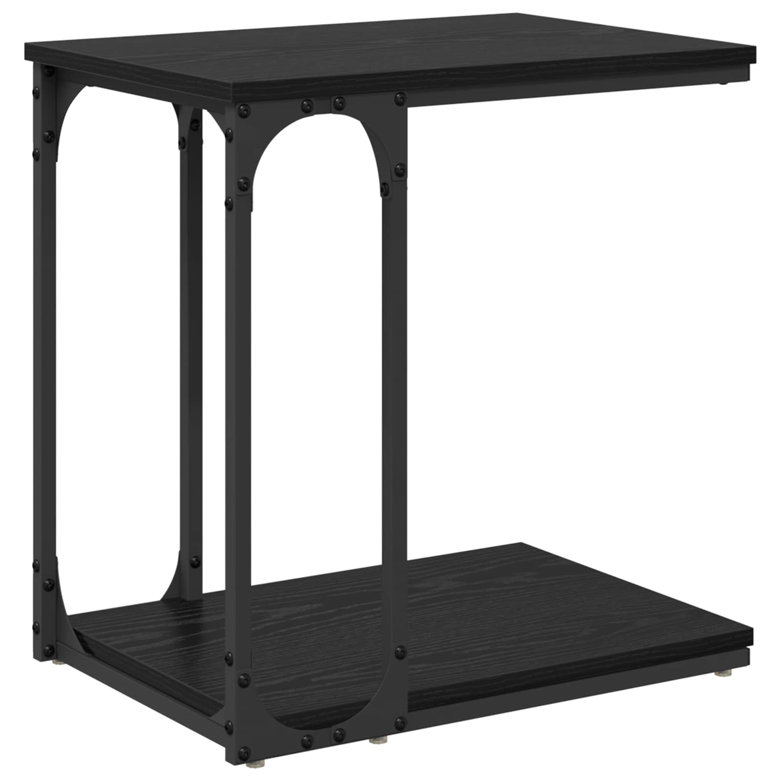 Sidobord Svart Ek 50 X 35 X 52 Cm Konstruerat Trä
