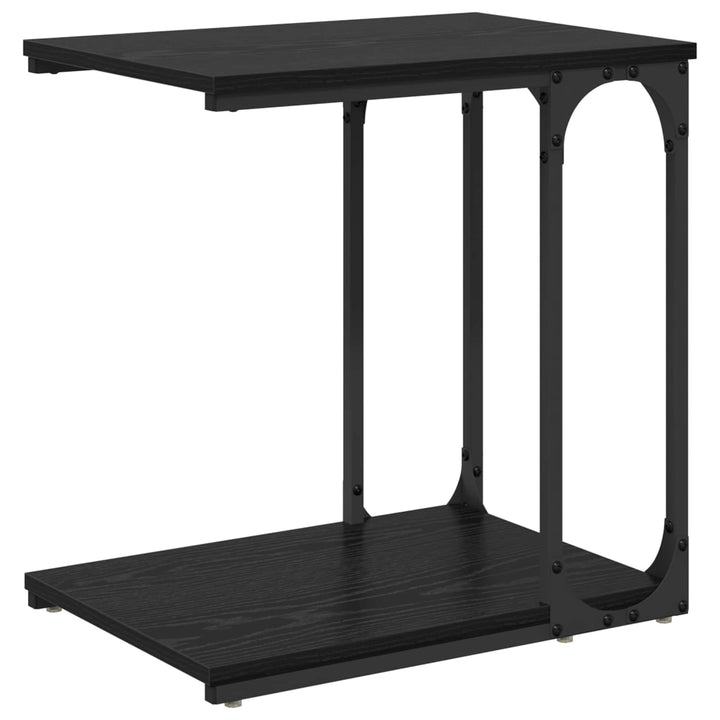 Sidobord Svart Ek 50 X 35 X 52 Cm Konstruerat Trä