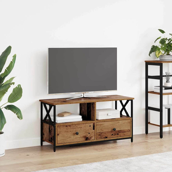 Tv-Bänk 90X33X45 Cm Konstruerat Trä &amp; Järn