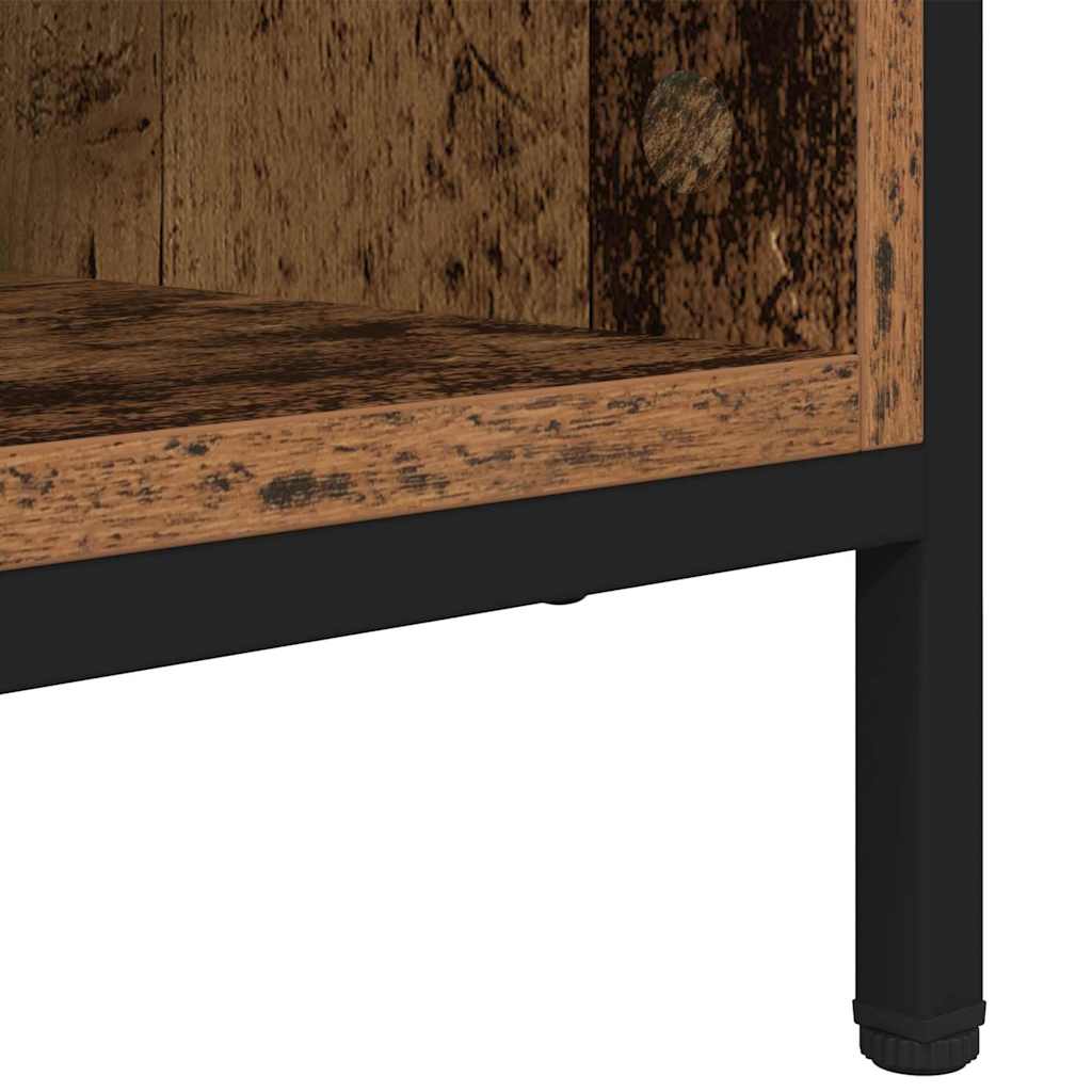 Skoskåp 131 X 35 X 50 Cm Konstruerat Trä Och Järn Gammalt Trä