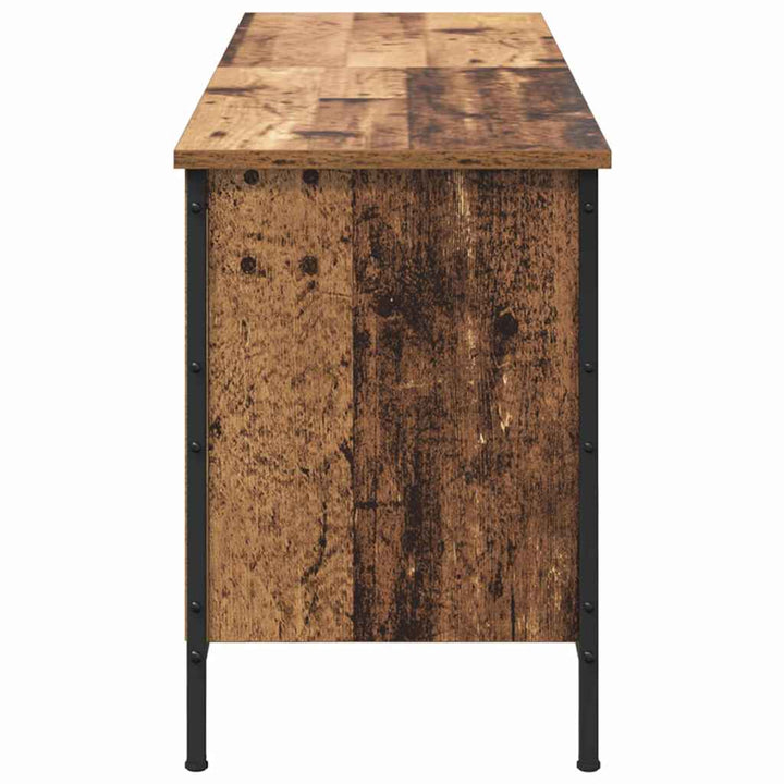 Skoskåp 131 X 35 X 50 Cm Konstruerat Trä Och Järn Gammalt Trä
