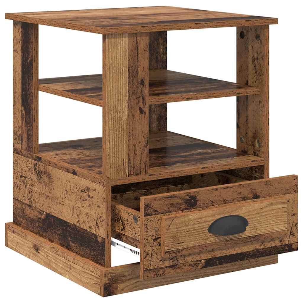 Nattduksbord Gammalt Trä 50 X 50 X 60 Cm Konstruerat Trä