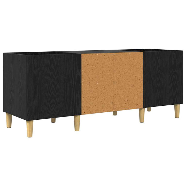 Skivskåp 121 X 38 X 48 Cm Konstruerat Trä Svart Ek