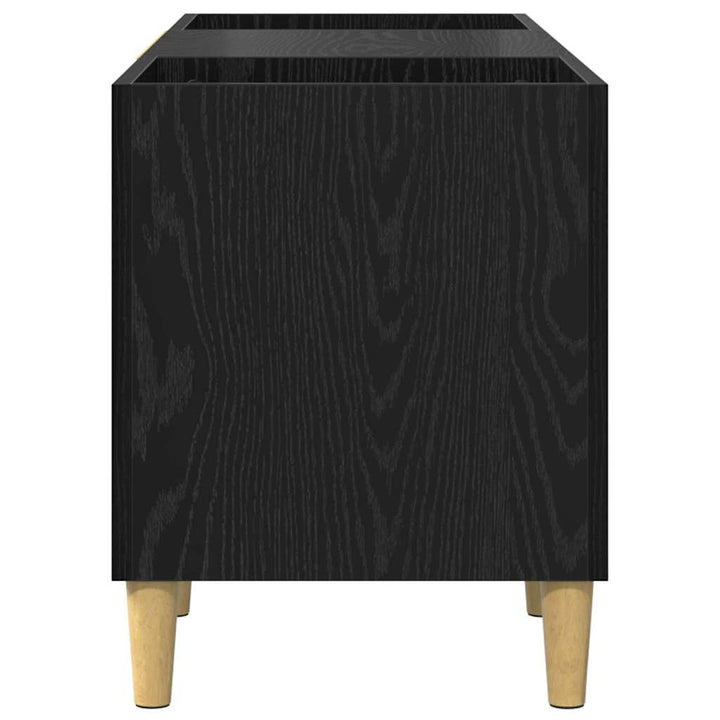 Skivskåp 121 X 38 X 48 Cm Konstruerat Trä Svart Ek