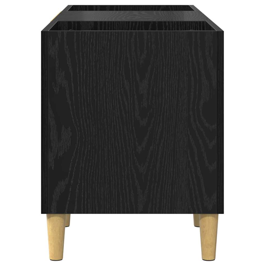 Skivskåp 121 X 38 X 48 Cm Konstruerat Trä Svart Ek