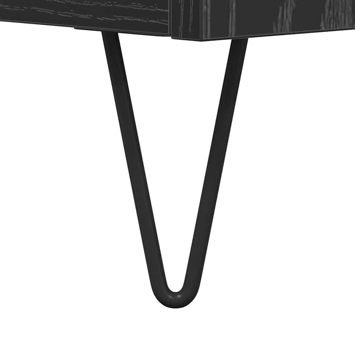 Skivskåp Svart Ek 121 X 38 X 48 Cm Konstruerat Trä Och Järn