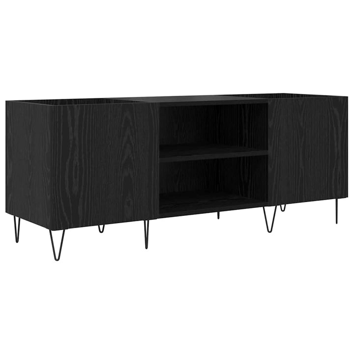 Skivskåp Svart Ek 121 X 38 X 48 Cm Konstruerat Trä Och Järn