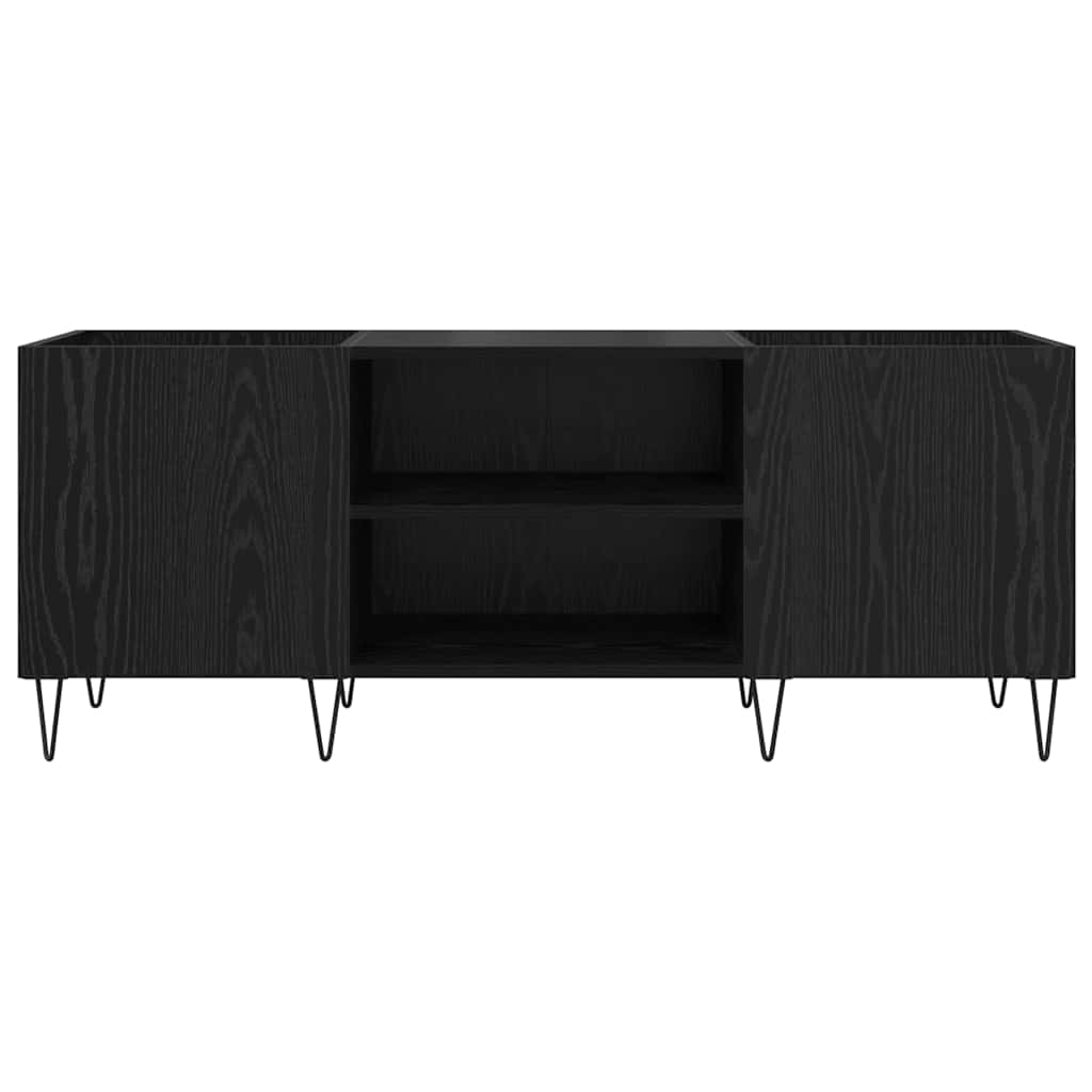 Skivskåp Svart Ek 121 X 38 X 48 Cm Konstruerat Trä Och Järn
