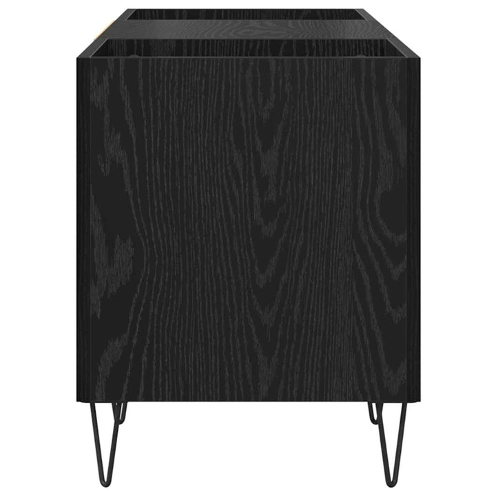 Skivskåp Svart Ek 121 X 38 X 48 Cm Konstruerat Trä Och Järn