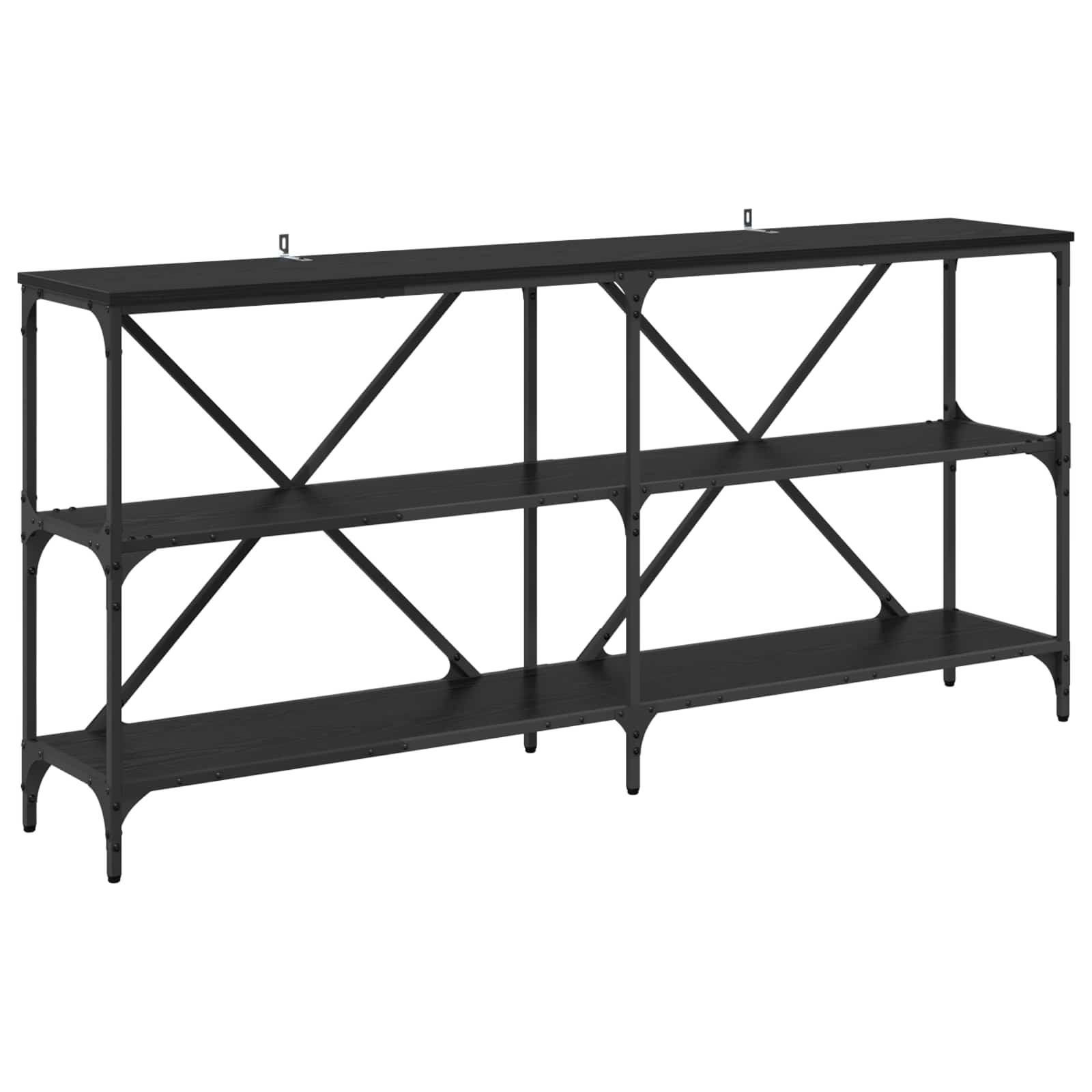 Konsolbord Svart Ek 160 X 30 X 75 Cm Konstruerat Trä