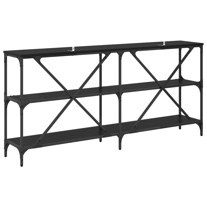 Konsolbord Svart Ek 160 X 30 X 75 Cm Konstruerat Trä