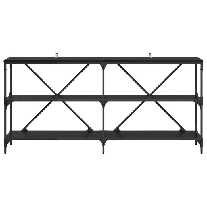 Konsolbord Svart Ek 160 X 30 X 75 Cm Konstruerat Trä