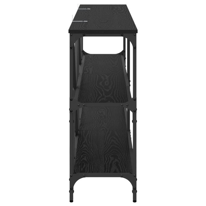Konsolbord Svart Ek 160 X 30 X 75 Cm Konstruerat Trä