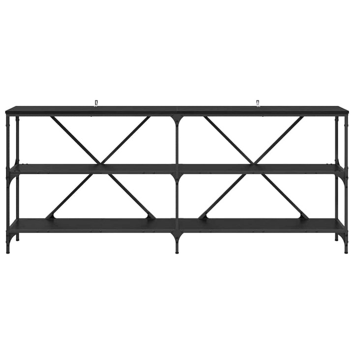 Konsolbord Med Hylla Svart Ek 180 X 30 X 75 Cm Konstruerat Trä