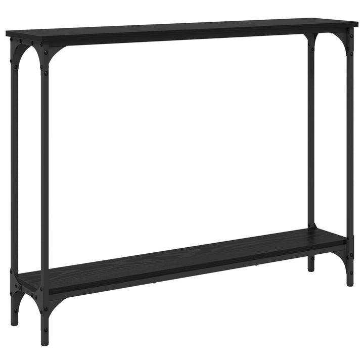 Konsolbord Svart Ek 100 X 22,5 X 75 Cm Konstruerat Trä