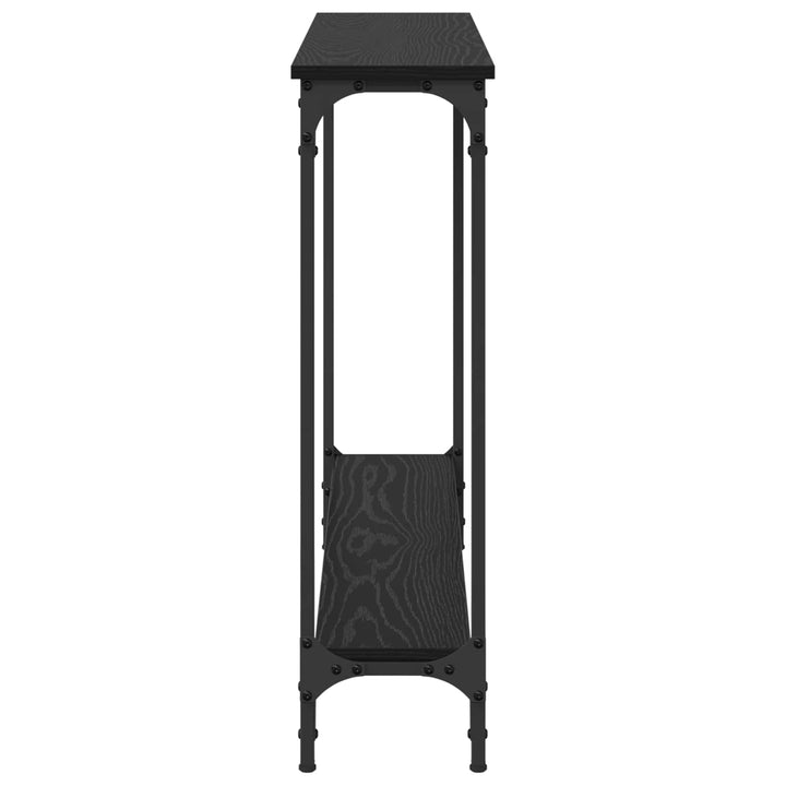 Konsolbord Svart Ek 100 X 22,5 X 75 Cm Konstruerat Trä
