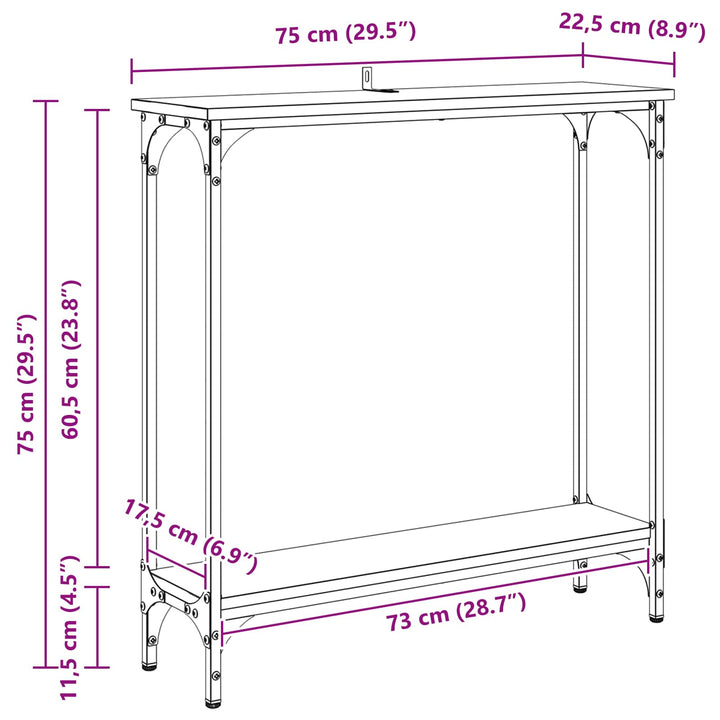 Konsolbord Gammalt Trä 75 X 22,5 X 75 Cm Konstruerat Trä