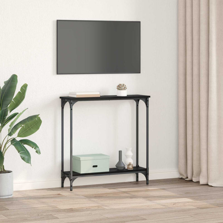 Konsolbord Svart Ek 75 X 22,5 X 75 Cm Konstruerat Trä