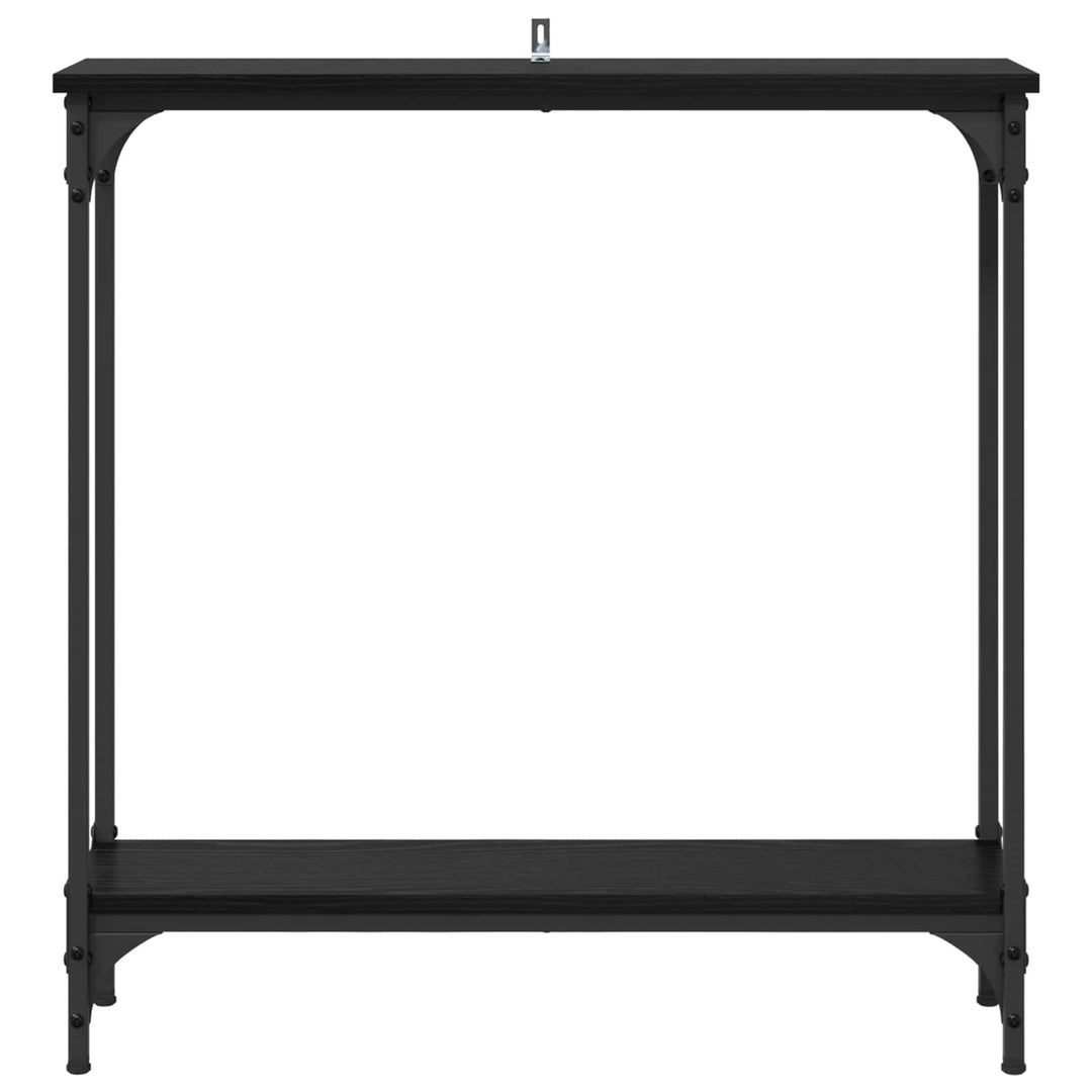 Konsolbord Med Hylla Svart Ek 75 X 22,5 X 75 Cm Konstruerat Trä