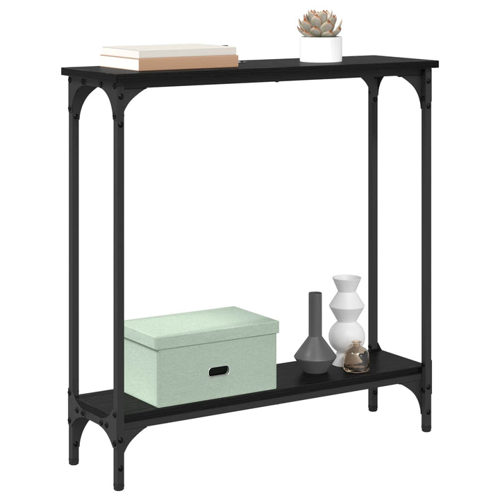Konsolbord Svart Ek 75 X 22,5 X 75 Cm Konstruerat Trä