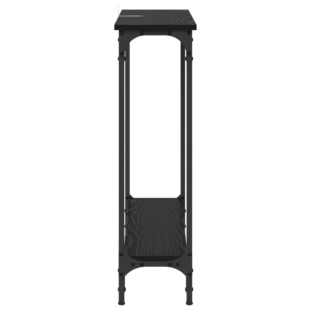 Konsolbord Med Hylla Svart Ek 75 X 22,5 X 75 Cm Konstruerat Trä