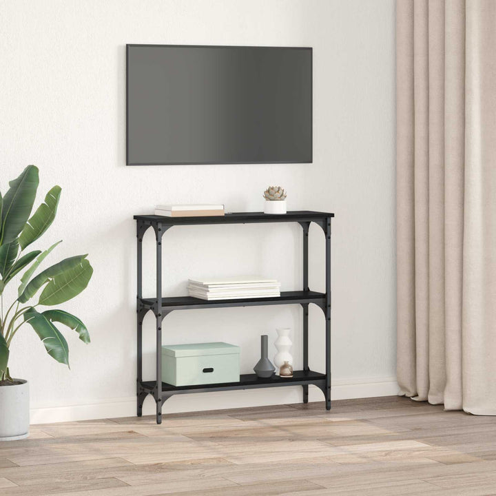 Konsolbord Svart Ek 75 X 22,5 X 75 Cm Konstruerat Trä