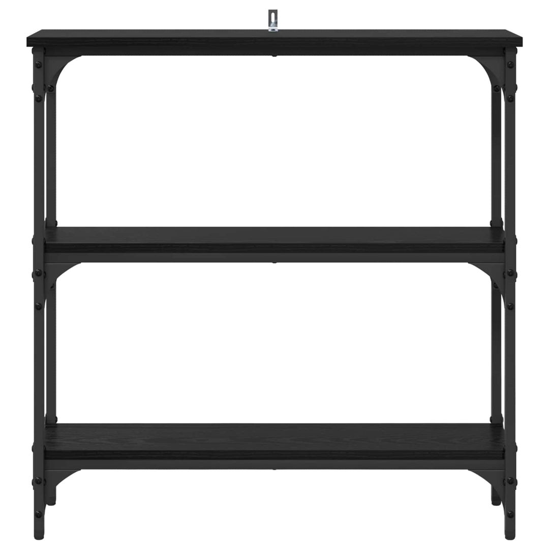 Konsolbord Med Hylla Svart Ek 75 X 22,5 X 75 Cm Konstruerat Trä