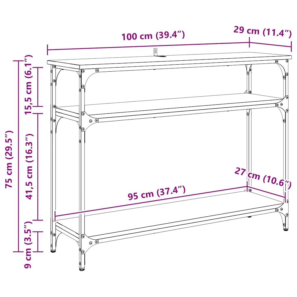 Konsolbord Gammalt Trä 100 X 29 X 75 Cm Konstruerat Trä