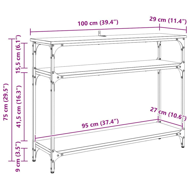 Konsolbord Gammalt Trä 100 X 29 X 75 Cm Konstruerat Trä