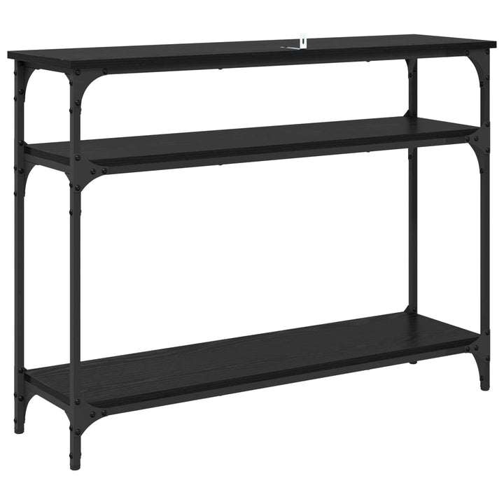 Konsolbord Svart Ek 100 X 29 X 75 Cm Konstruerat Trä