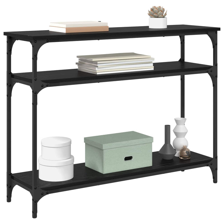 Konsolbord Svart Ek 100 X 29 X 75 Cm Konstruerat Trä