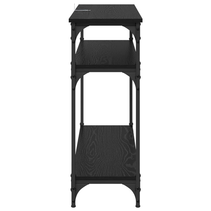 Konsolbord Svart Ek 100 X 29 X 75 Cm Konstruerat Trä
