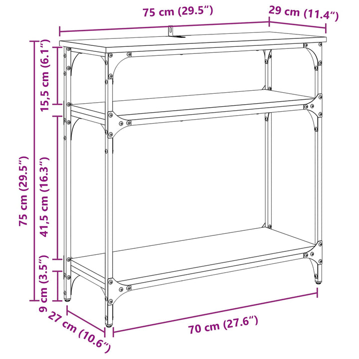 Konsolbord Gammalt Trä 75 X 29 X 75 Cm Konstruerat Trä
