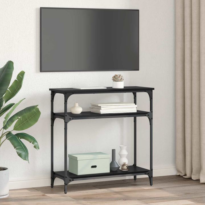 Konsolbord Svart Ek 75 X 29 X 75 Cm Konstruerat Trä