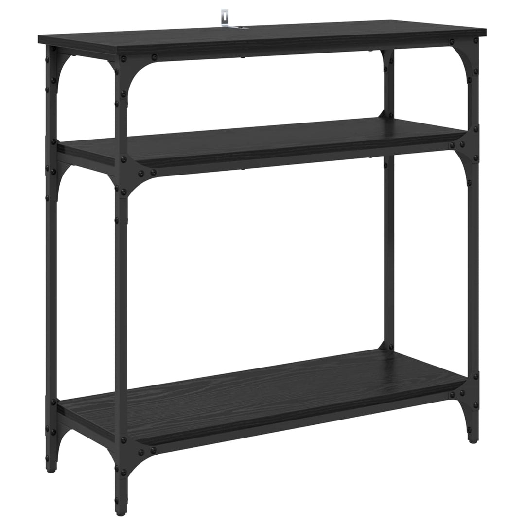 Konsolbord Svart Ek 75 X 29 X 75 Cm Konstruerat Trä