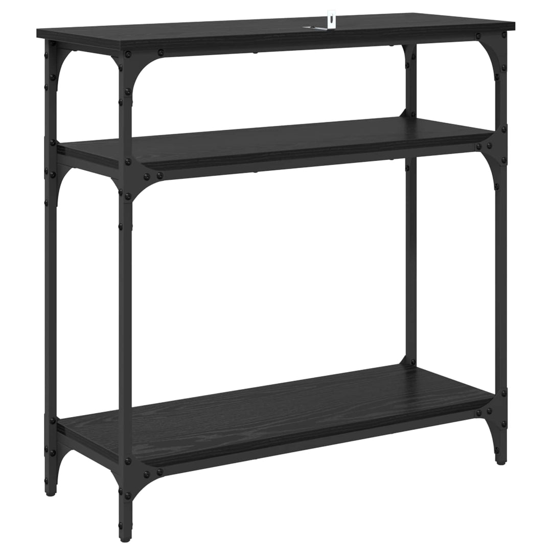 Konsolbord Svart Ek 75 X 29 X 75 Cm Konstruerat Trä
