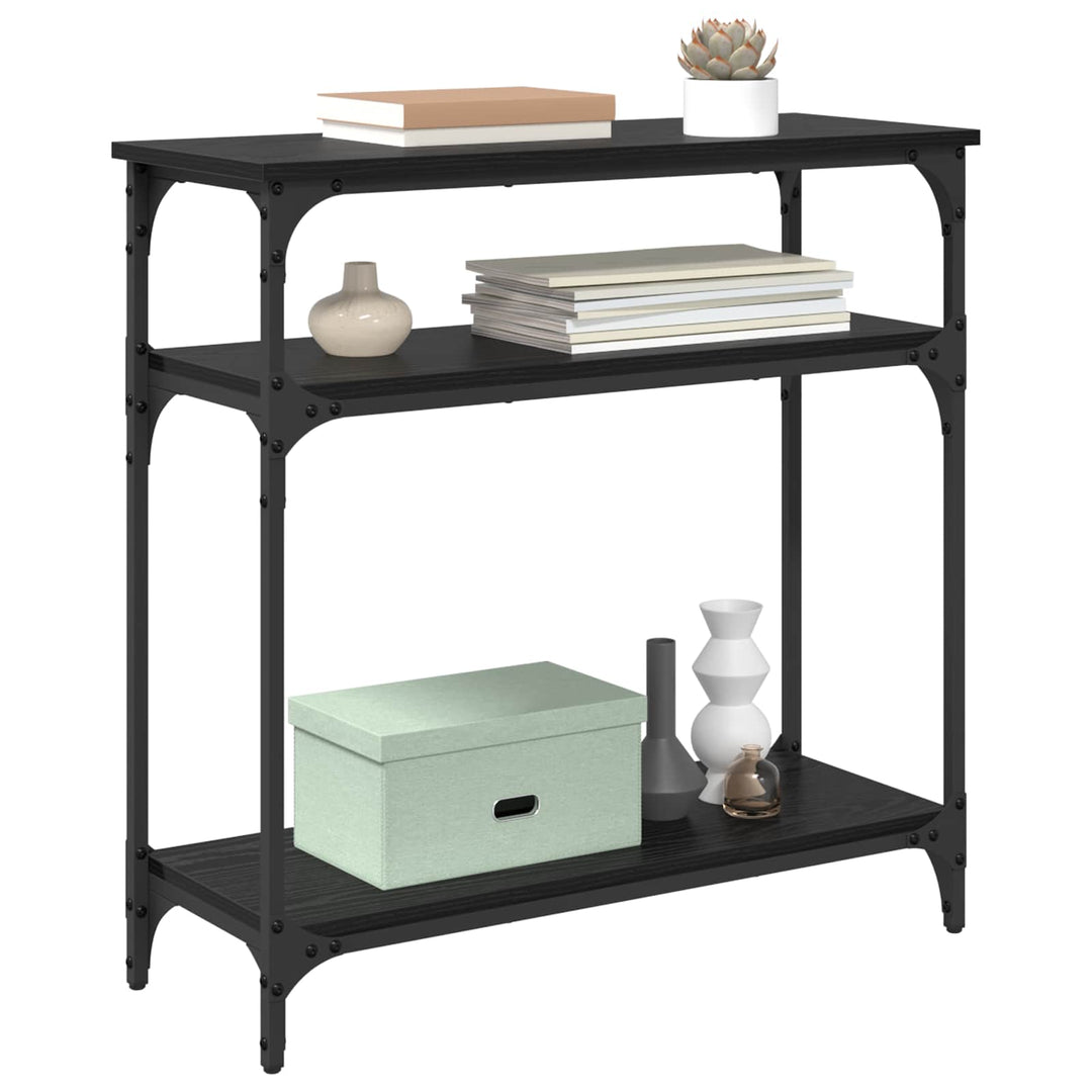 Konsolbord Svart Ek 75 X 29 X 75 Cm Konstruerat Trä