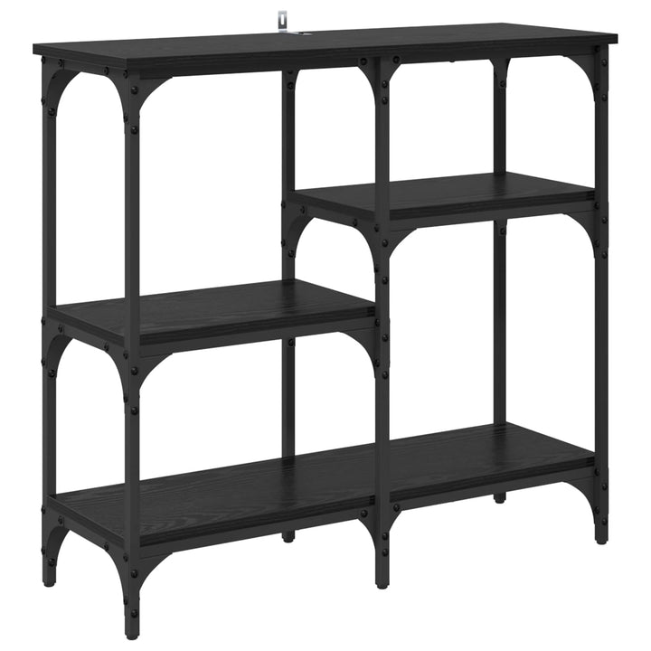 Konsolbord Svart Ek 80 X 29 X 75 Cm Konstruerat Trä