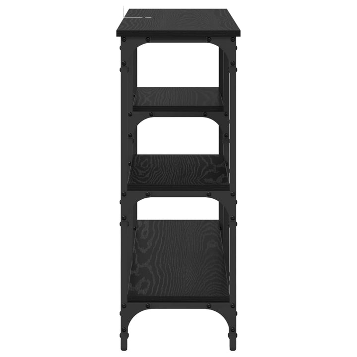 Konsolbord Svart Ek 80 X 29 X 75 Cm Konstruerat Trä