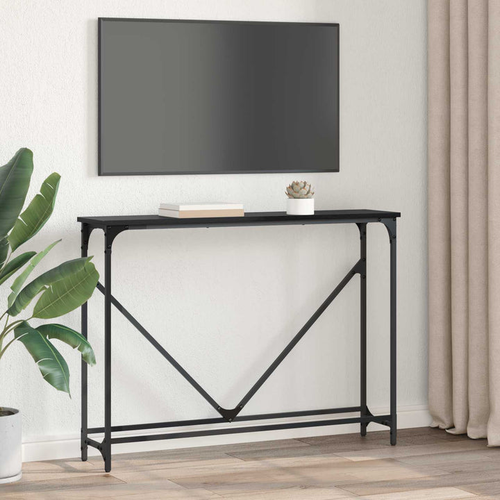 Konsolbord Svart Ek 102 X 23 X 75 Cm Konstruerat Trä