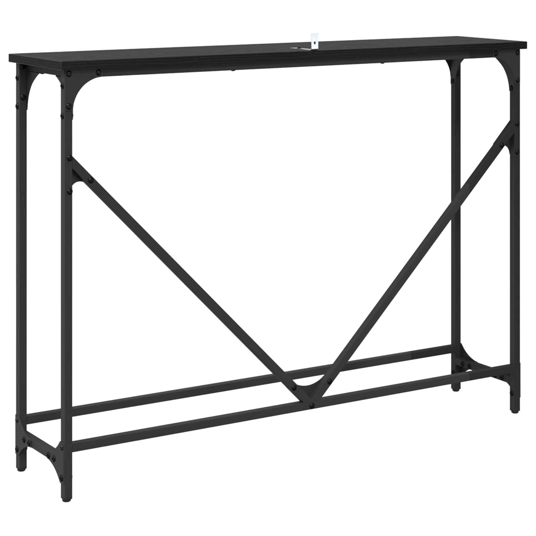 Konsolbord Svart Ek 102 X 23 X 75 Cm Konstruerat Trä