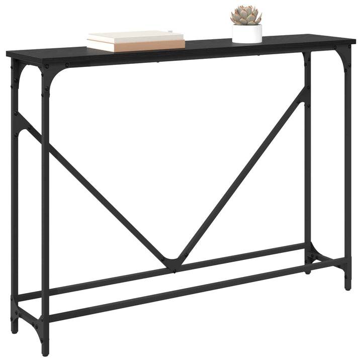 Konsolbord Svart Ek 102 X 23 X 75 Cm Konstruerat Trä